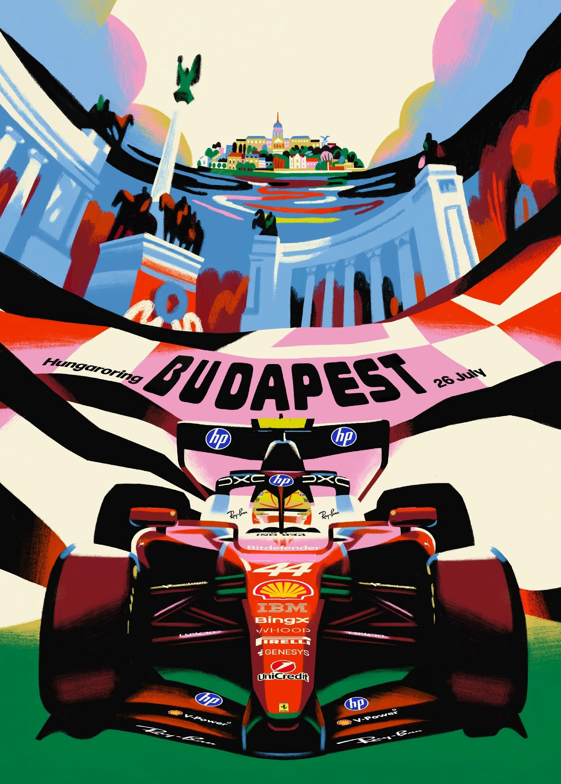 Формула-1. Гран-при Венгрии 2026. Официальный постер Ferrari
