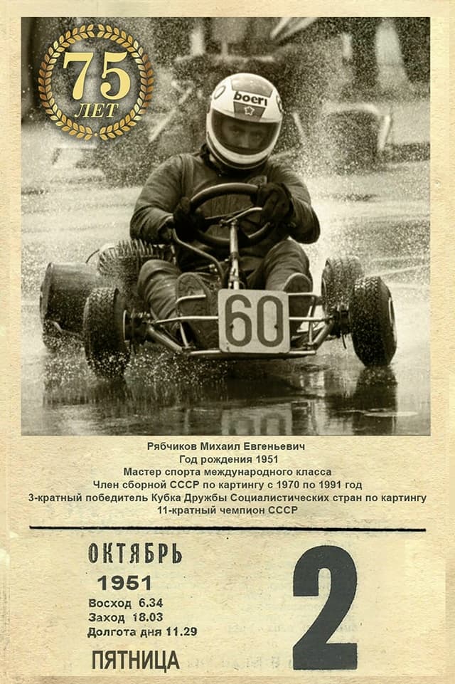 Картинг в СССР: одиннадцатикратному чемпиону СССР Михаилу Ря