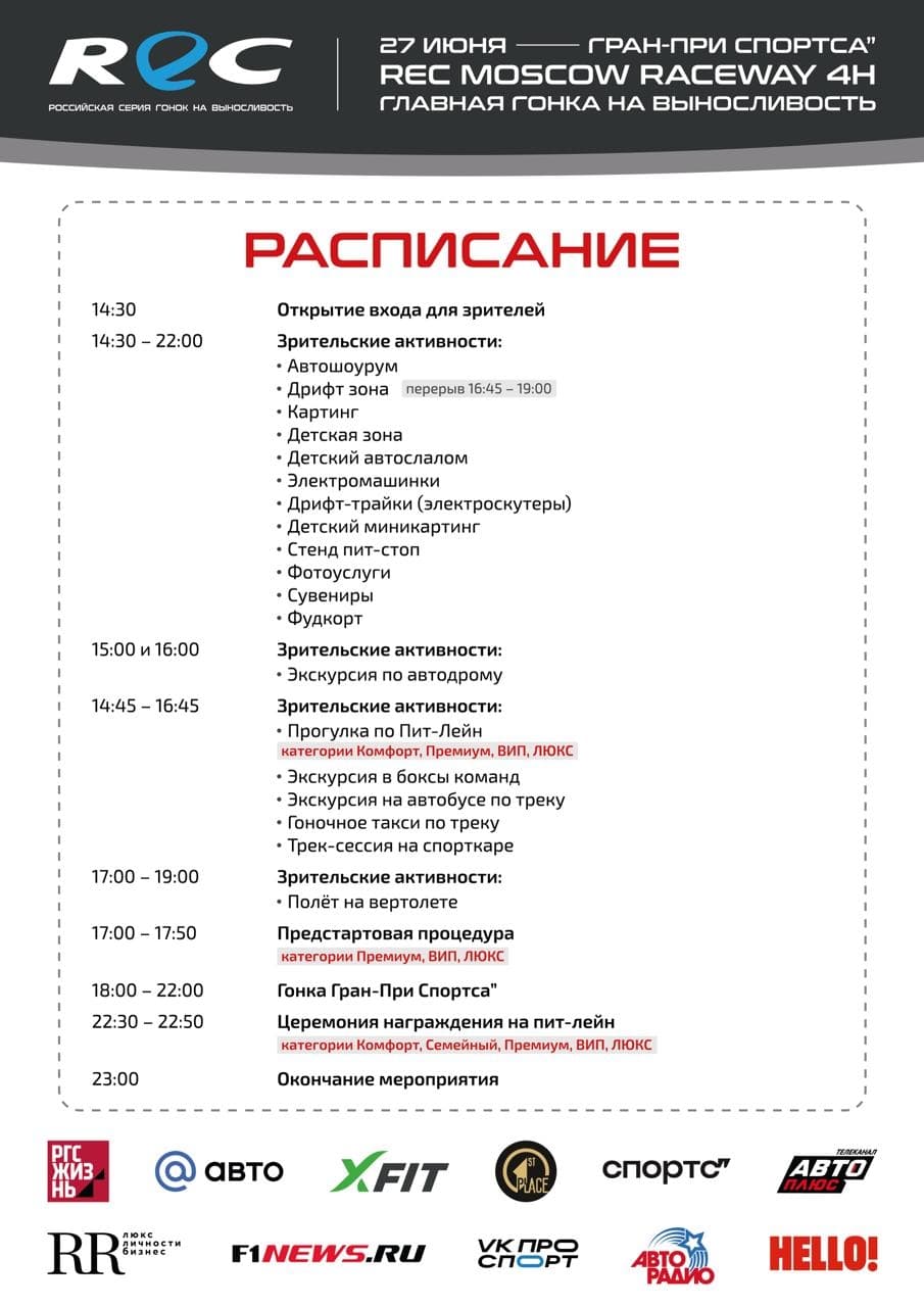 Погода на Moscow Raceway: возьмите зонт