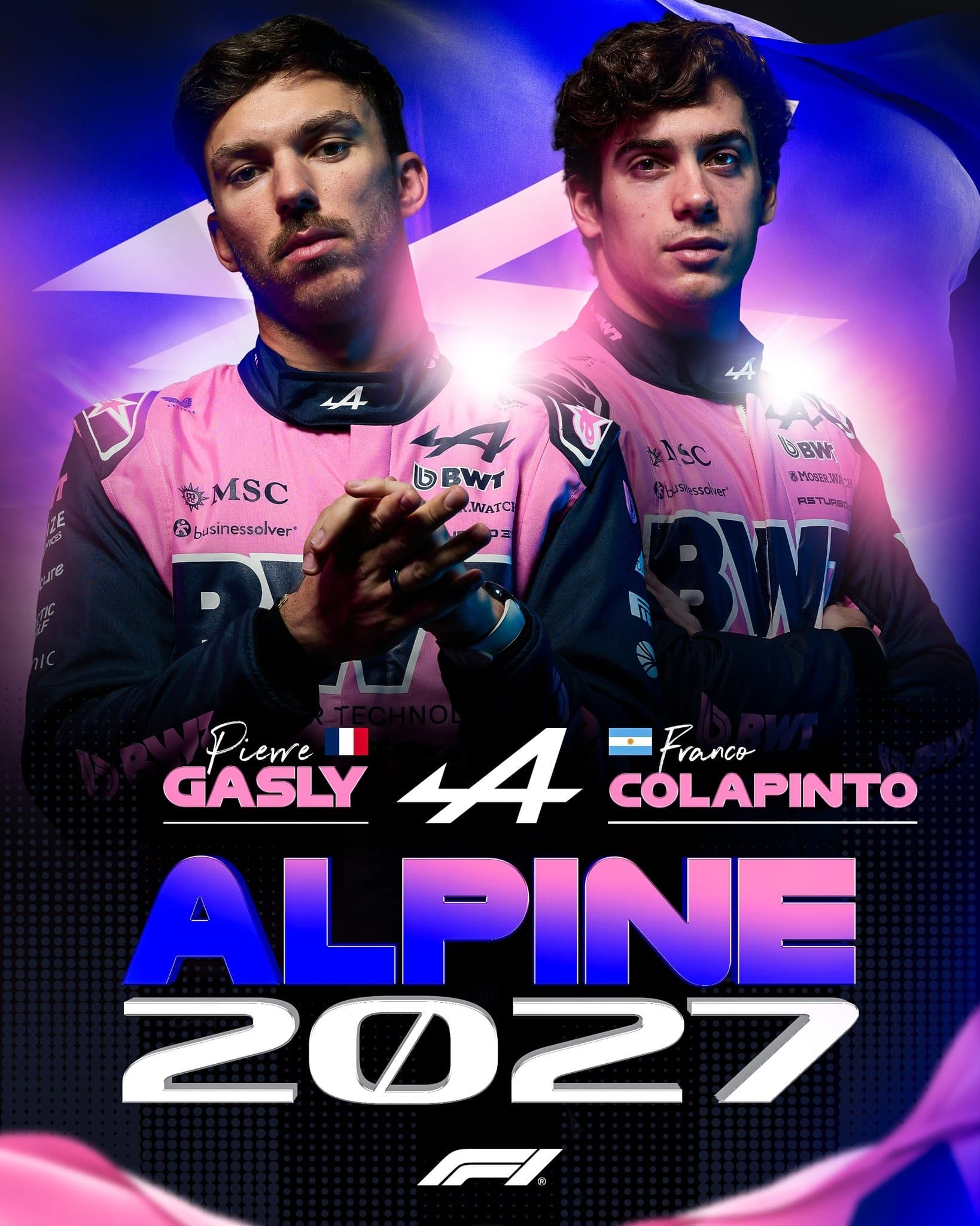 Формула-1: Пьер Гасли и Франко Колапинто остаются в Alpine на сезон 2027